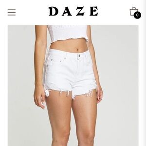 Daze denim white cutoffs. Size 26